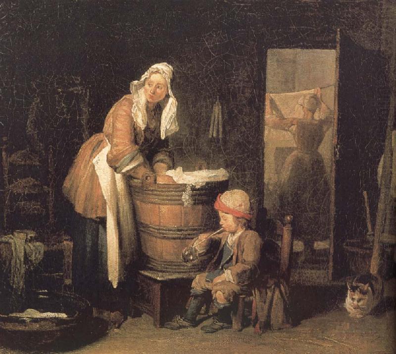 Jean Baptiste Simeon Chardin Women washing clothes china oil painting image